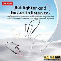 Lightweight Lenovo Y111 Neckband Wireless Headphones Bluetooth 6.0 Sport Neckband Earphones Sport Earbud Waterproof 12H Playtime