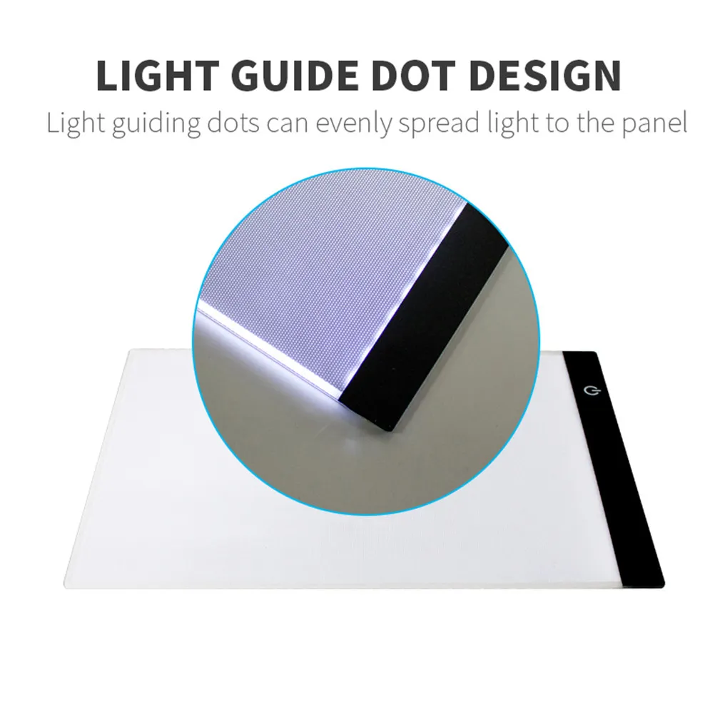 LED 복사 보드 A5 사이즈 장기간 사용을 위한 세련된 트레이싱 데스크 디자이너를 위한 깜박임 없는 저열 드로잉 태블릿