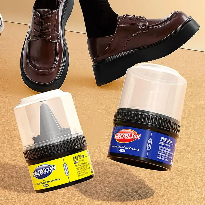 Leather Shoe Cream Polish 50ml Leather Care Cleaning Paste Maintenance Car Interior Cleaner