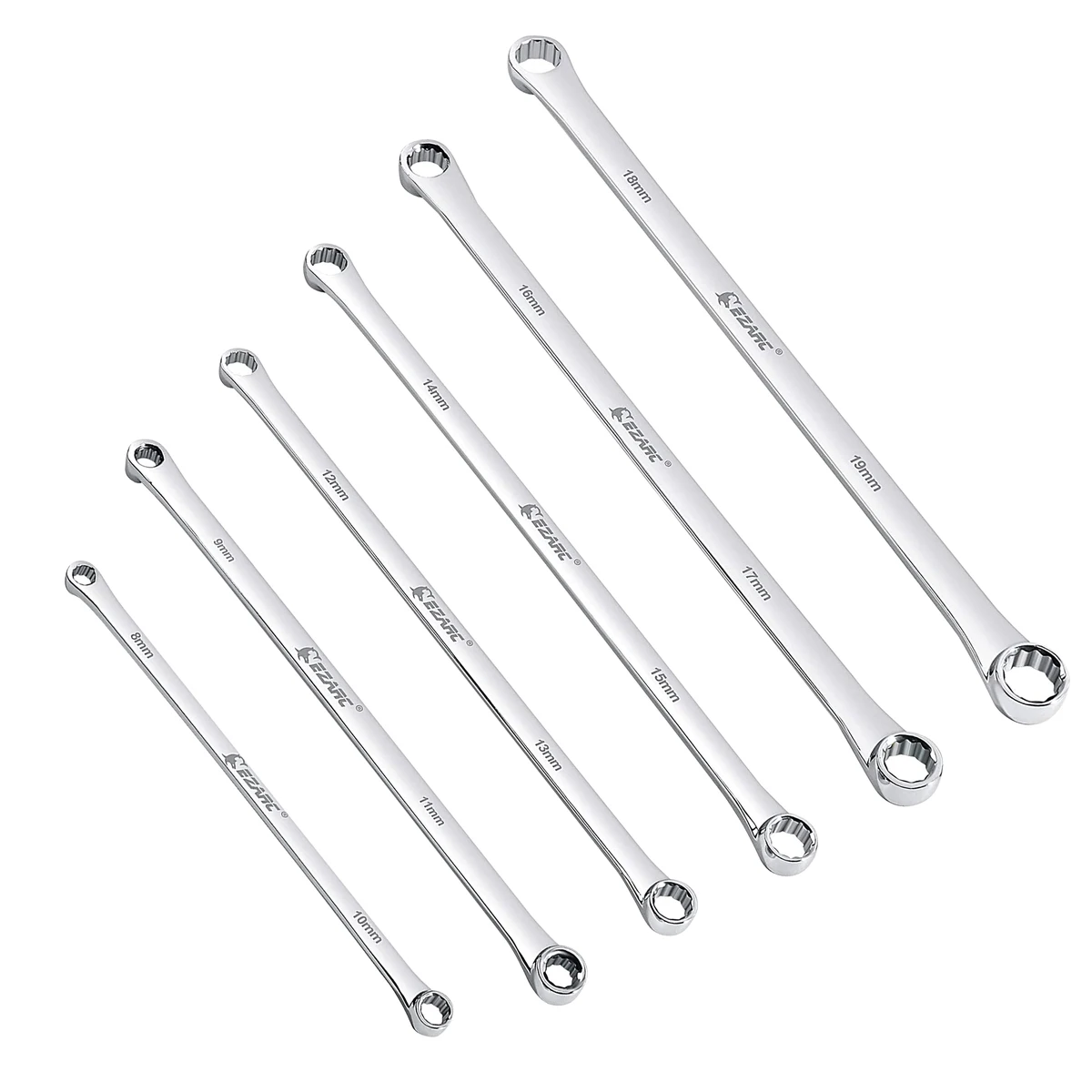 EZARC Double End CRV Wrench Metric 8-10 9-11 12-13 14-15 16-17 18-19mm Extra Long Aviation Spanner Heavy-Duty Box End 1-pieces
