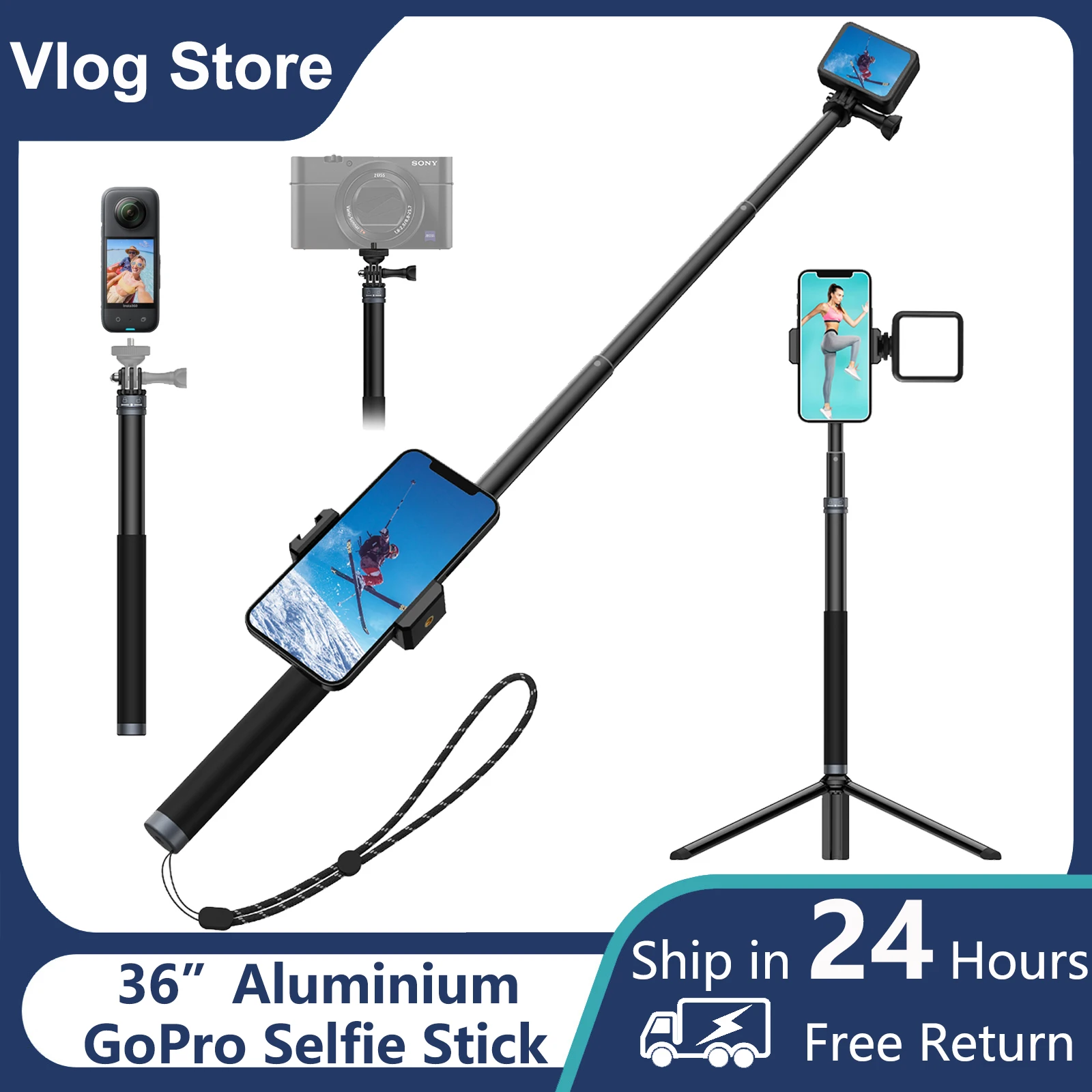 36 Inch Waterproof Selfie Stick for Gopro Hero 11 10 9 Invisible Selfie  Stick with Tripod for insta360 One RS X2 X3 Accessory - AliExpress