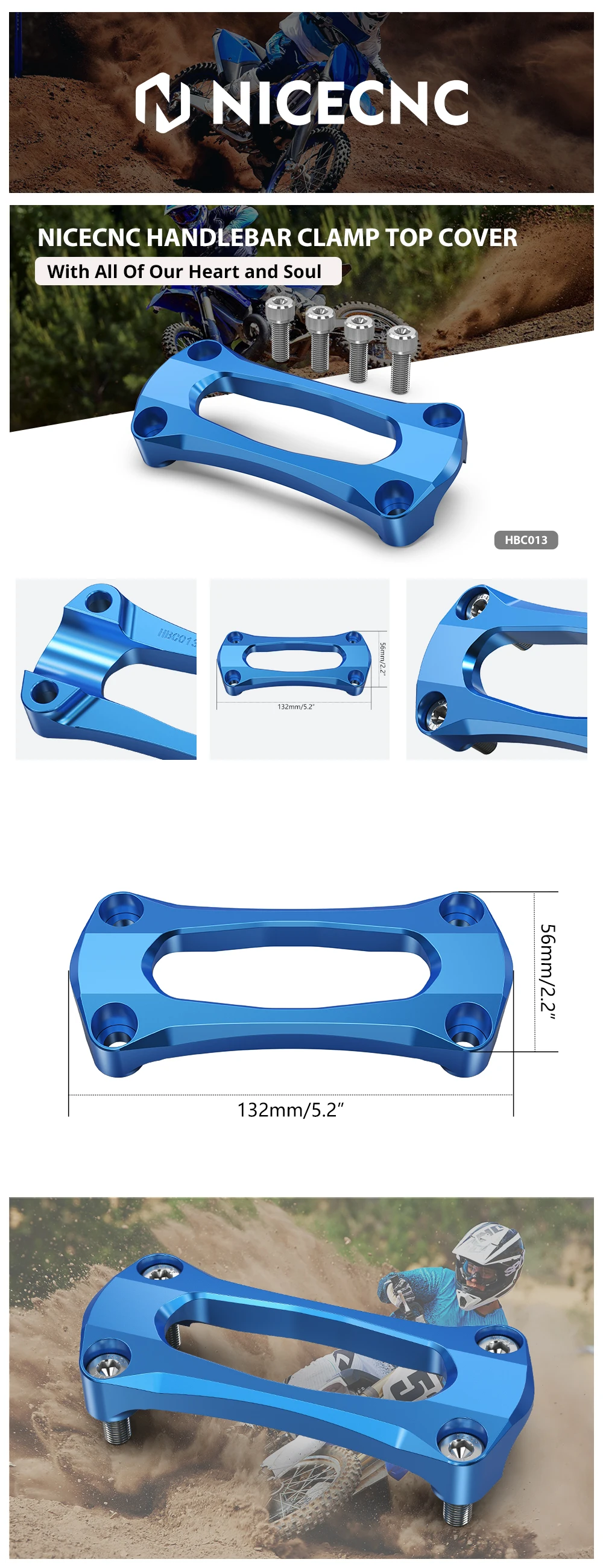 Für Yamaha YZ250F YZ450F 2014-2020 YZ 250FX 450FX 2016-2020 WR250F WR450F 16-19 28,6 MM Lenker Stabilisator montieren Riser Klemme – Detail 1