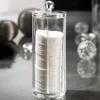 Cosmetic Organizer Compactor Transparent Container Make-Up Discs Diam 7.5 X 20h Cm Tube Organizer With Lid Home Appliance 1