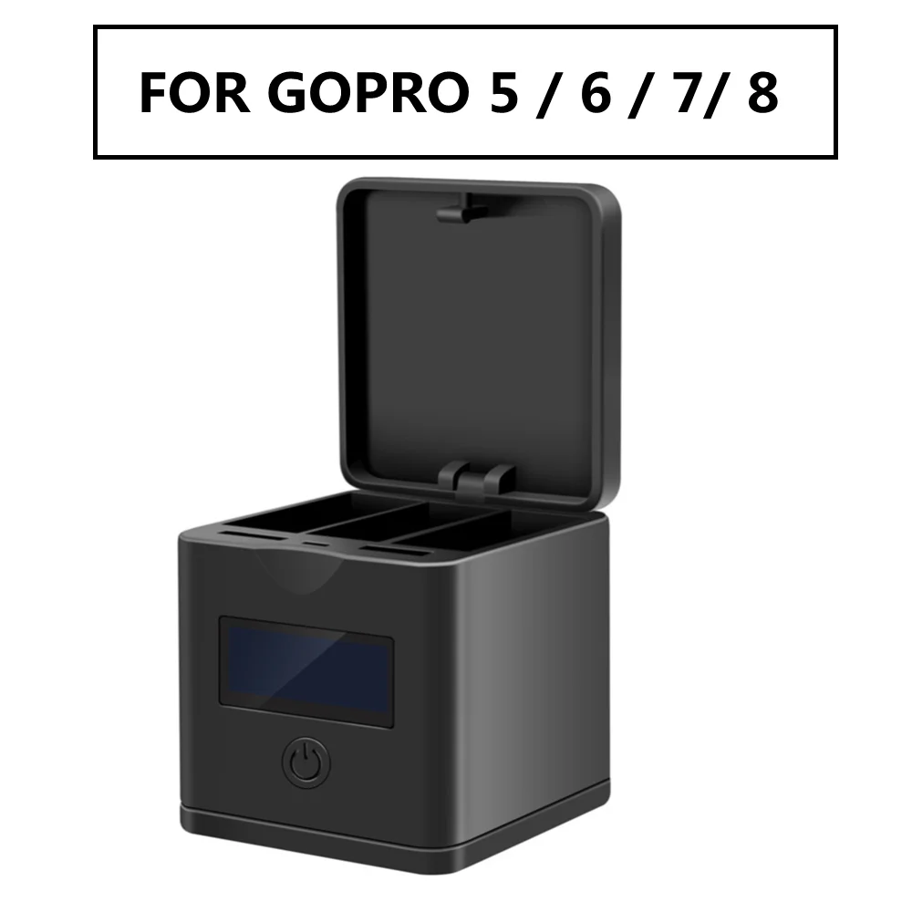 Chargeur 3 Canaux Pour Batteries GoPro Hero 9/10/11/12 - Avec Fonction Décharge Et Charge Inversée - Câble Type-C Inclus