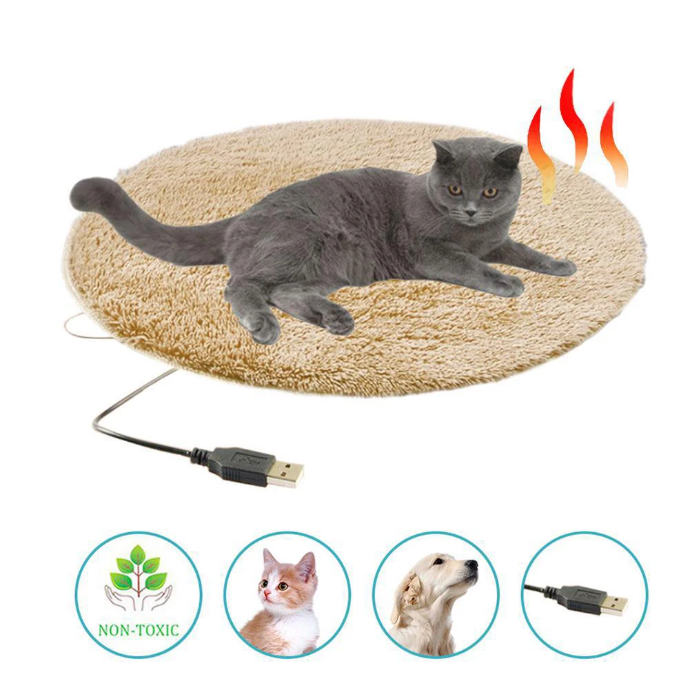 40cm Pet Electric Blanket Heating Pad Dog Cat Bed Mat Pet Dog Sofa Cushions Pet Space Beds Heater Home Pet Heating Products round cat beds house soft long plush best dog bed for dogs basket pet products cushion mat animals sleeping sofa