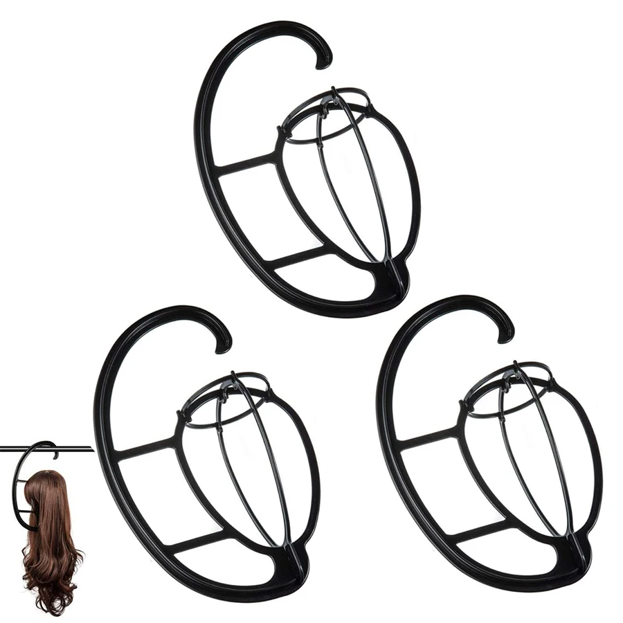 15 Inch Wig Stand Portable Hanging Collapsible Display Rack for Multiple Wigs and Hats