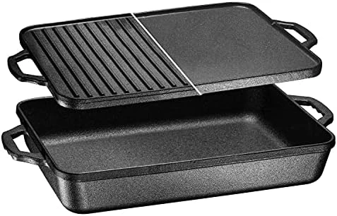 Cast Iron Reversible Grill Pan For Outdoor And Home Barbecue - Temu