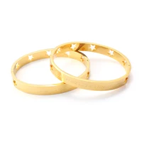 JINHUI STARS ALL ALIGNED BRACELET SET Stainless Steel Smooth Hollow Star Bangle For Women Metallic Gold Color Waterproof Jewelry 1