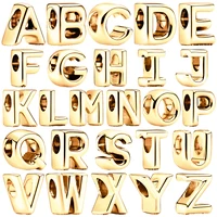 Hot Sale A-Z 26 Gold Lucky Letters Combination Charm Beads Fit Original European 925 Sterling Silver Bracelet DIY Women Jewelry 1
