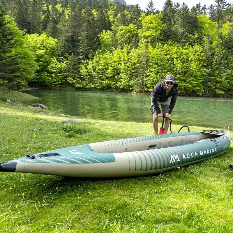 

Outdoor Water PVC Rubber Boat Inflatable Boat Kayak Fishing Canoe Single With Aluminum or Fiberglass Paddle