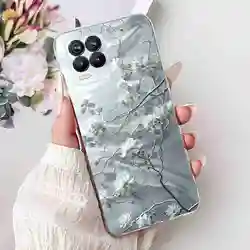 Floral Print Soft Silicone TPU Phone Case - Elegant Protective Cover for Realme 8 4G (6016)