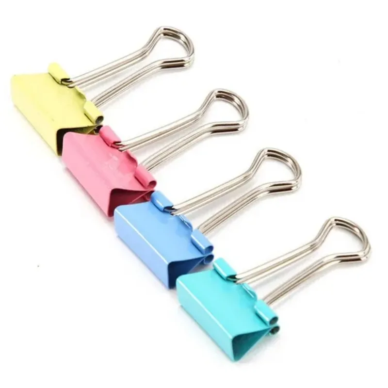 40 Pcs/set Colorful Metal File Clip Binder Clips Long Tail Clip Office School Stationery Supplies paper clip