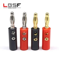 10Pcs/5คู่ลำโพงเสียงสกรูกล้วยทองแผ่นปลั๊ก4Mm สีดำสีแดงออนไลน์ขายส่งนิกเกิล/Gold 1