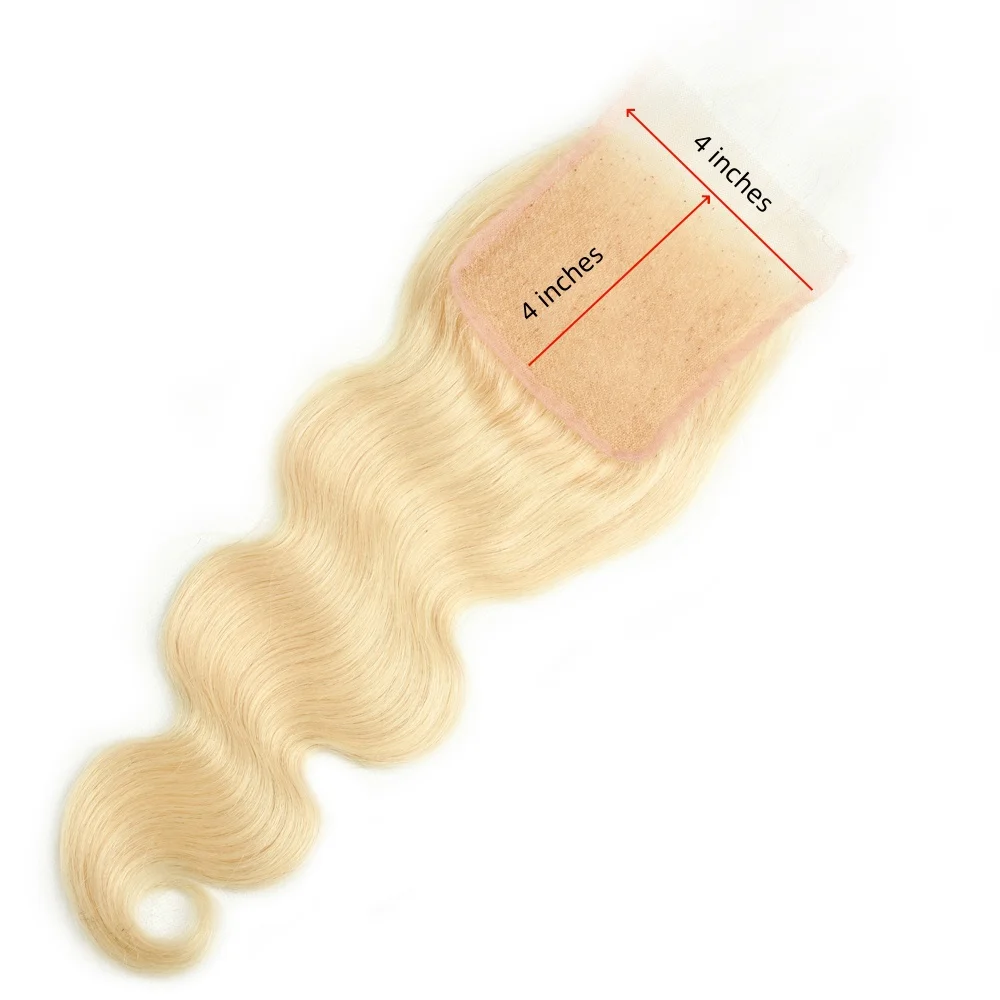 613 Honey Blonde Lace Closure 13X4 Body Wave Lace Frontal Closure 4X4 Free Part Brazilian Remy Human Hair Transparent La