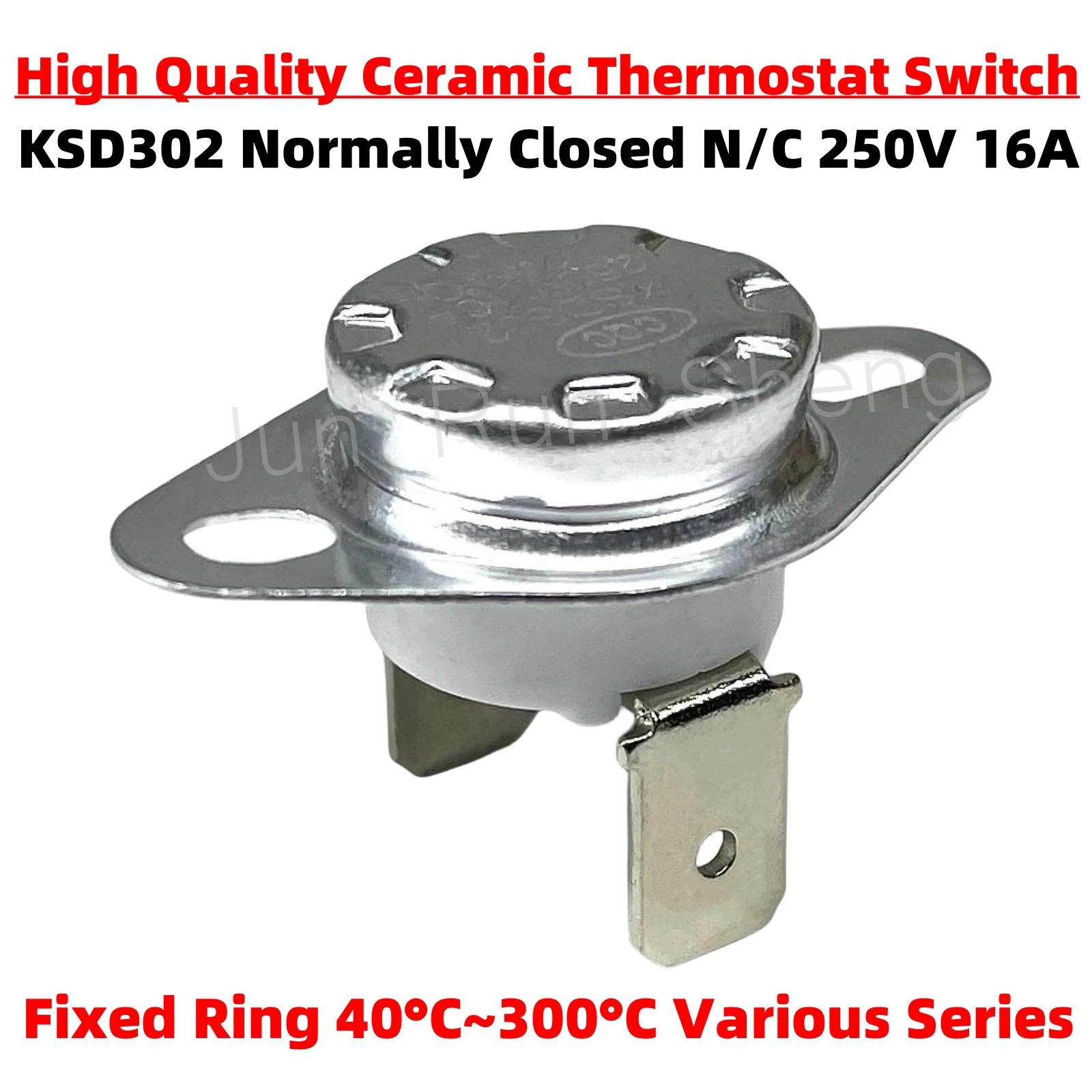 KSD302 KSD301 Ceramic Thermostat Switch 250V 16A Normally Closed N/C 40C~300C Fixed Ring Temperature Control Sensor ceramic thermostat switch