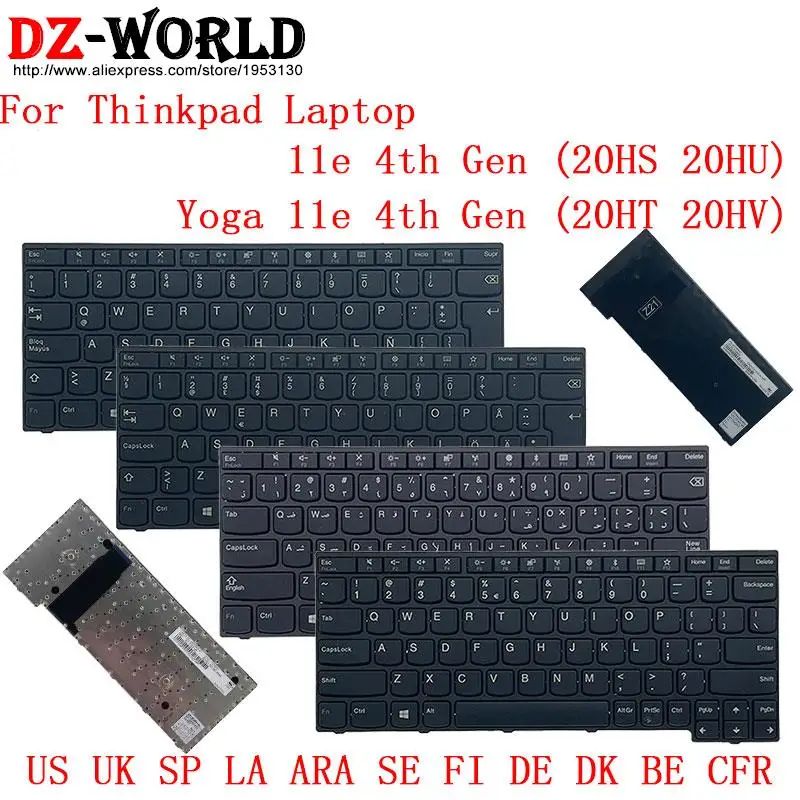 Las Ara se fi de gr dk be Cfr Teclado para Lenovo Thinkpad Yoga 11e ° Gen4 Laptop 01ep206 01ep144 01ep171 01ep147 us uk sp es