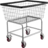 Wire Laundry Cart, 2.5 Bushel Wire Laundry Basket with Wheels, 21''x27''x27.5'' Commercial Wire Laundry Basket Cart, Steel 1