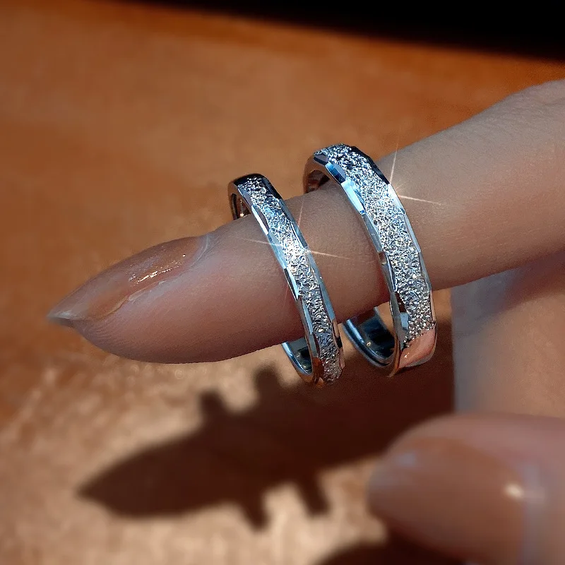 Asli 925 Sterling Silver Cincin Pasangan untuk Wanita Pria