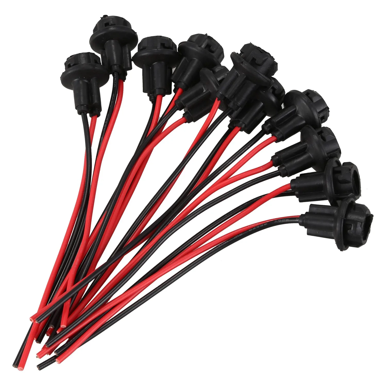 T10 W5W 168 194 Lamp holder Socket glass base 10x Black lamp holder lamp bulb holder