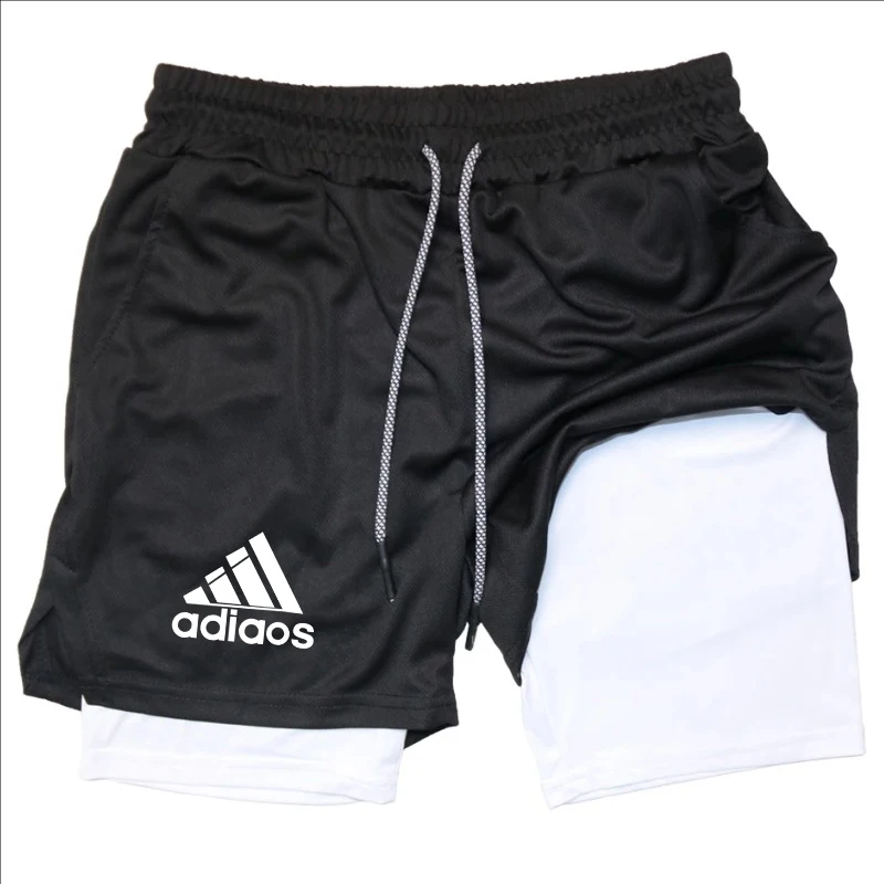 Men Shorts Men'S Compression Shorts Summer Gym Fitness Running Training Sports Shorts Two-In-One Mesh Breathable Quick-Drying