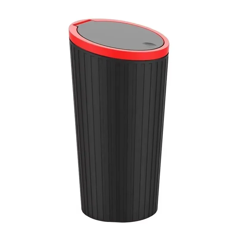 HONGXIN-SHOP Auto Cestino Universale Portatile Spazzatura Pattumiera Pieghevole Pop-up Veicolo Gettacarte Contenitore con Coperchio per Viaggio Nero