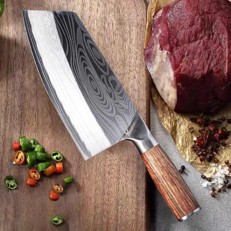 Kitchen Butcher Knife 7.5 Inch Damascus Chinese Chef Knife Stainless