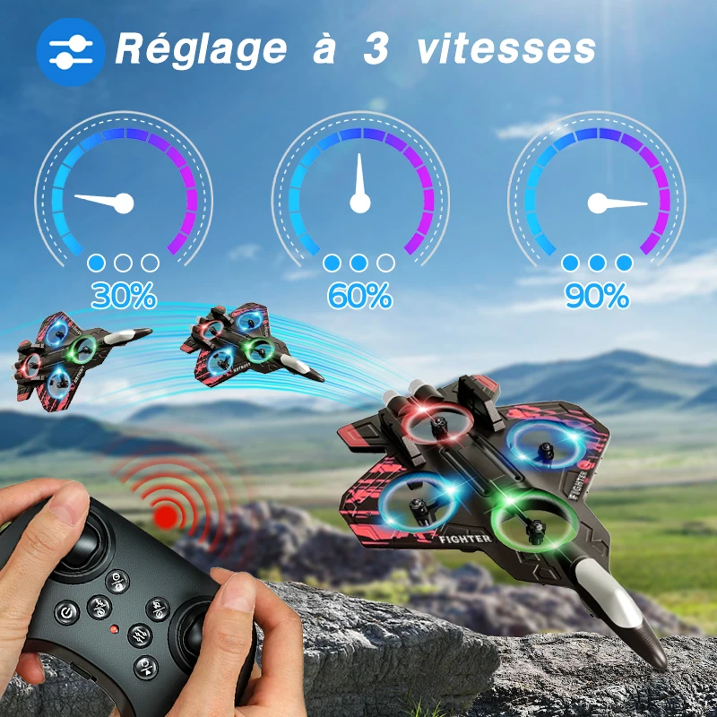 Avion RC L101 EPP 2.4G avec LED - Planeur Cascadeur Enfant