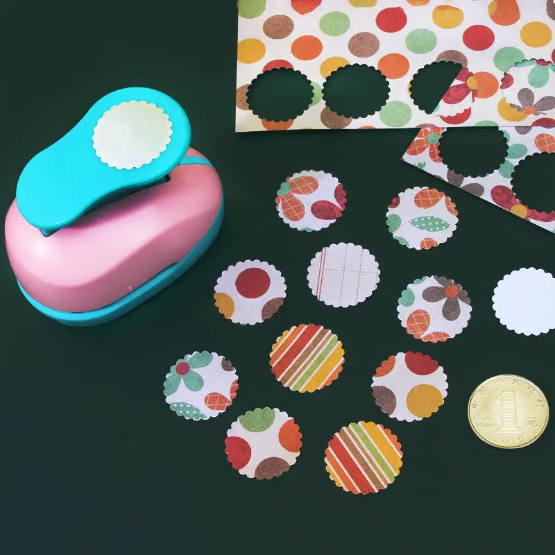 Random Color Punch DIY Embossing Punches Scrapbooking Machine Paper Cutting Hole Punch Rounder Cutter Handmade Crafts Tool