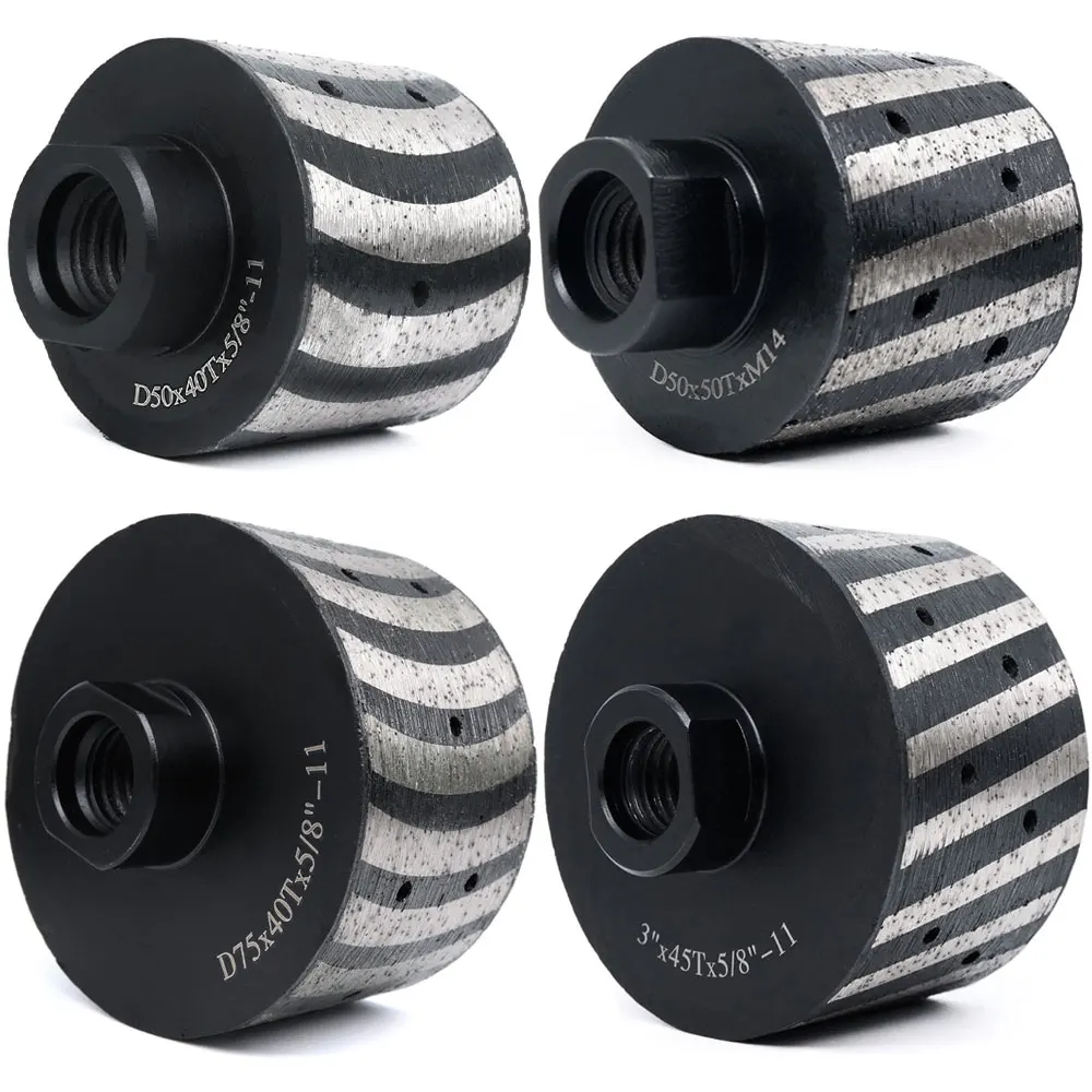 2/3 Inch 50/75Mm Diamond Drum Wheel Segmented Resin Filled Zero Tolerance Grinding Wheel Finger Bit For Granite Marble Hole Cut