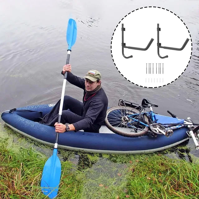 Support mural pour kayak, 1 paire de supports muraux robustes pour kayak,  canoë avec accessoires de montage, capacité de charge : 70 kg : :  Sports et Loisirs