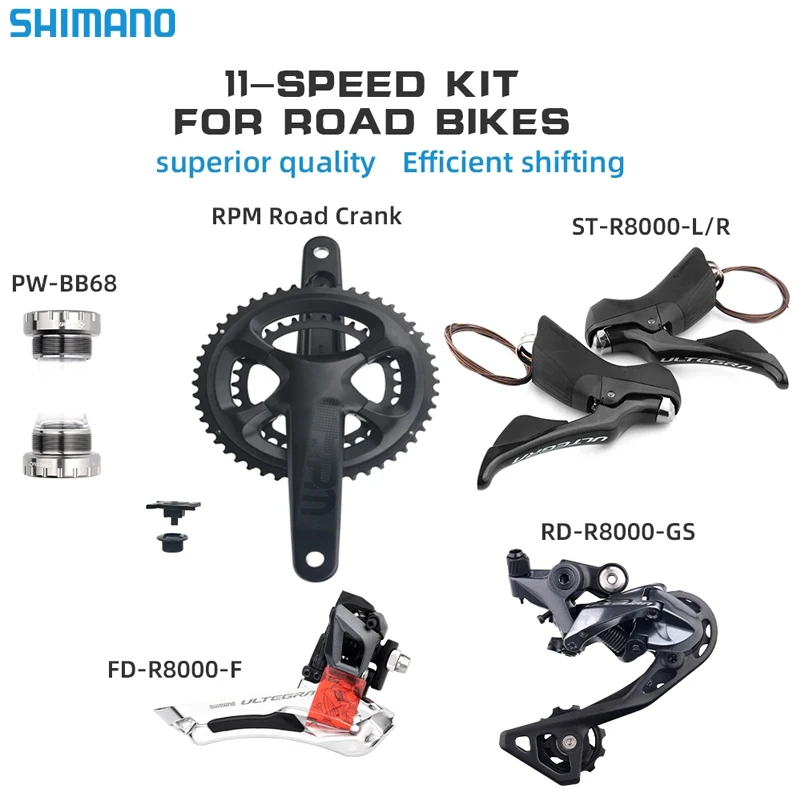 ShimanoJuego de bielas Ultegra para bicicleta de carretera, 2x11 ShimanoJuego de bielas Ultegra para bicicleta de carretera, 2x11
