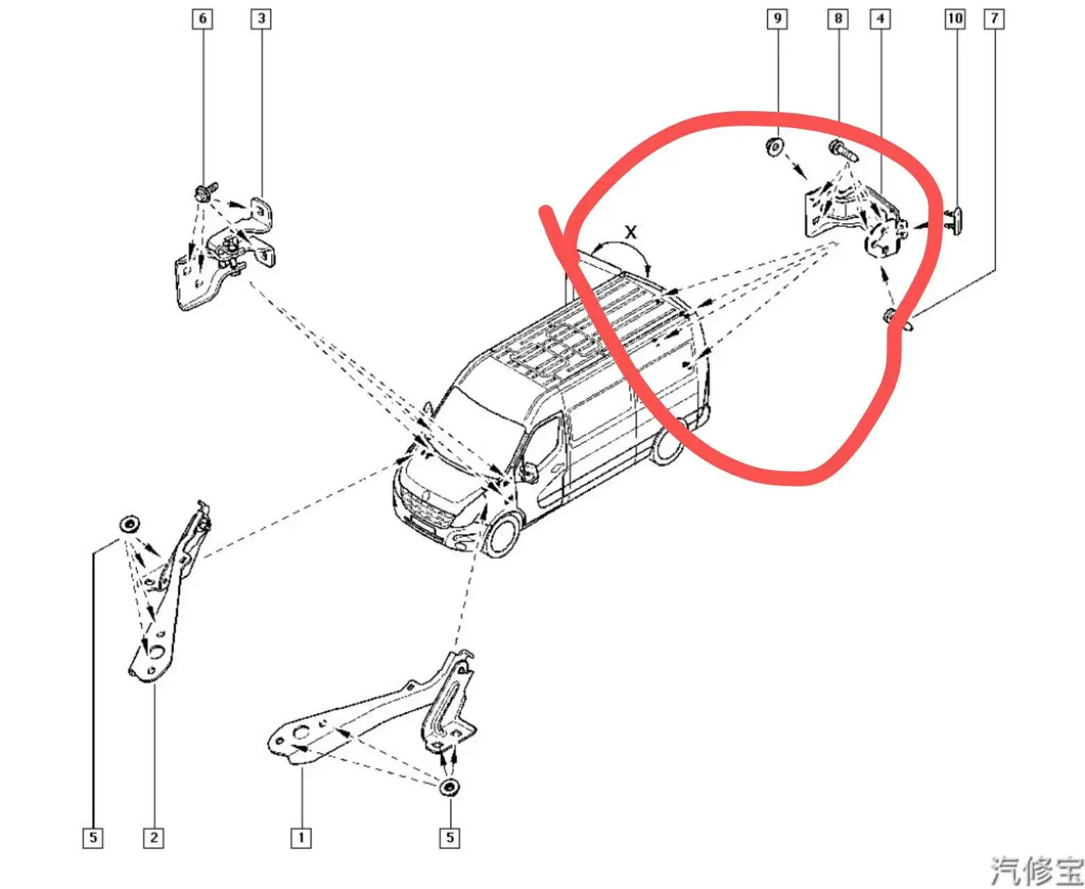 자동차 테일게이트 힌지 844000014R 844009783R 닛산 NV400 오펠 모바노 르노 마스터 III 2010-2024 90400-00Q0F 리어 도어 힌지
