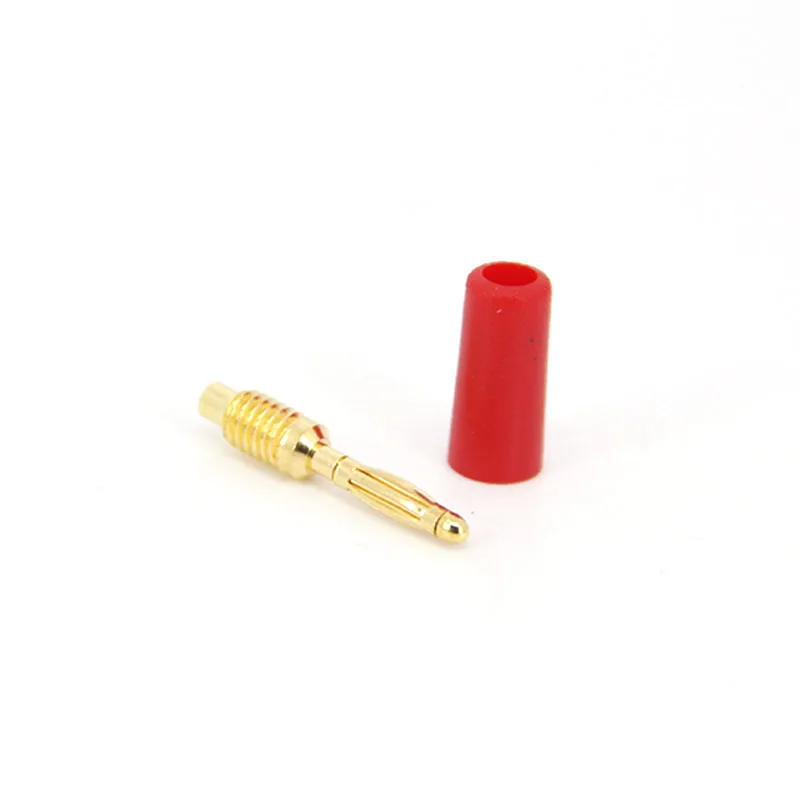 4PCS 2MM Audio Banana Plug Mini Speaker Pure Copper Gold Plated Plug Connector Welded Assembly Experimental Test Cord Head J17