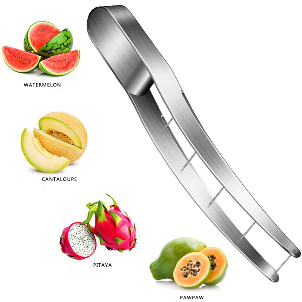 Kitchen Tools 304 stainless steel manual Fruit watermelon cube cutter slicer and 6 pieces stainless steel two teeth fruit fork