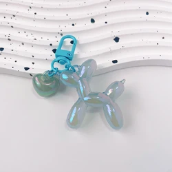 Charming Acrylic Cartoon Balloon Dog Keychain for Women - Whimsical Jewelry & Bag Accessory Gift (Jelly blue)