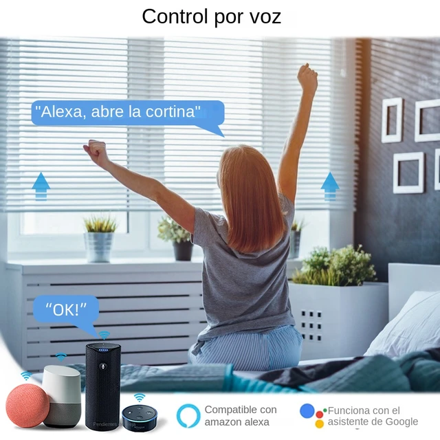 MOES-Interruptor de cortina táctil para persianas enrollables, dispositivo  inteligente con WiFi, RF433, 2.5D, compatible con Smart Life/Tuya, Alexa y  Google Home
