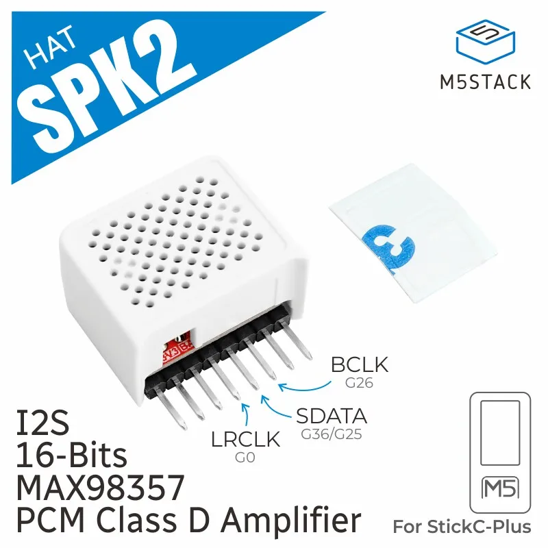 M5Stack 공식 모자형 SPK2 플러스 스피커, 향상된 오디오 출력을 위한 MAX98357 I2S 증폭 IC 내장