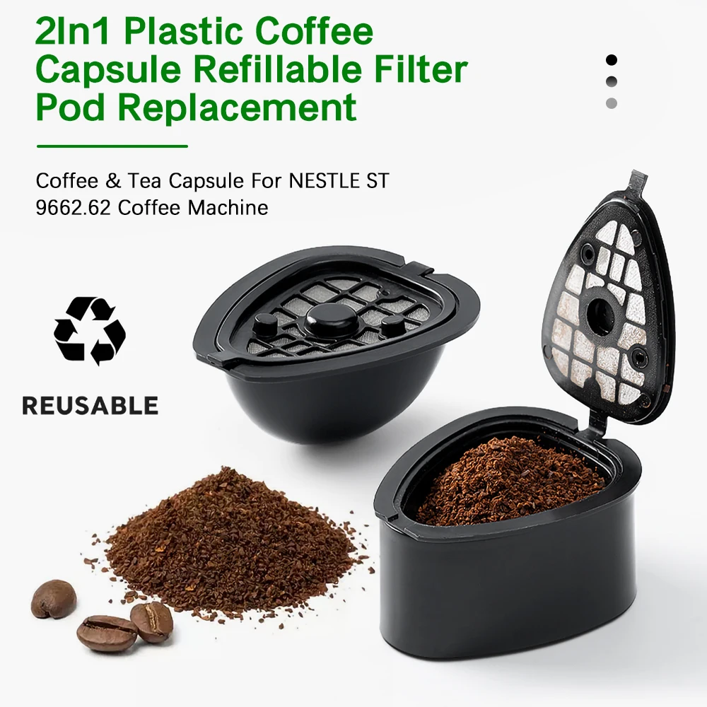 Wiederverwendbare Kapseltee für Maschinen, Nestle Special T St9662 62Rd, Nachfüll-Kaffeefilter-Pod-Halter, Küchenzubehör – Detail 1