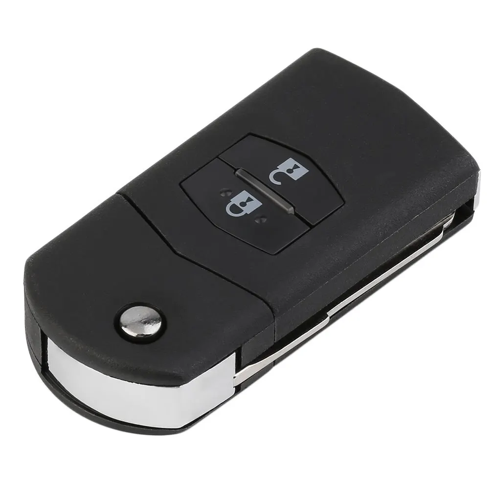 

Portable Size Folding Flip 2 Button Remote Key Fob Case Replace Shell fit for MAZDA 3 5 6 Car Key Protective Case