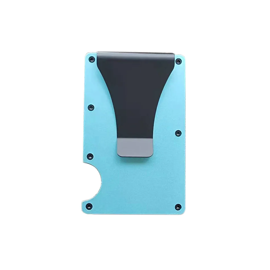 Luxury Designer RFID-Blocking Aluminum Card Holder with Metal Money Clip