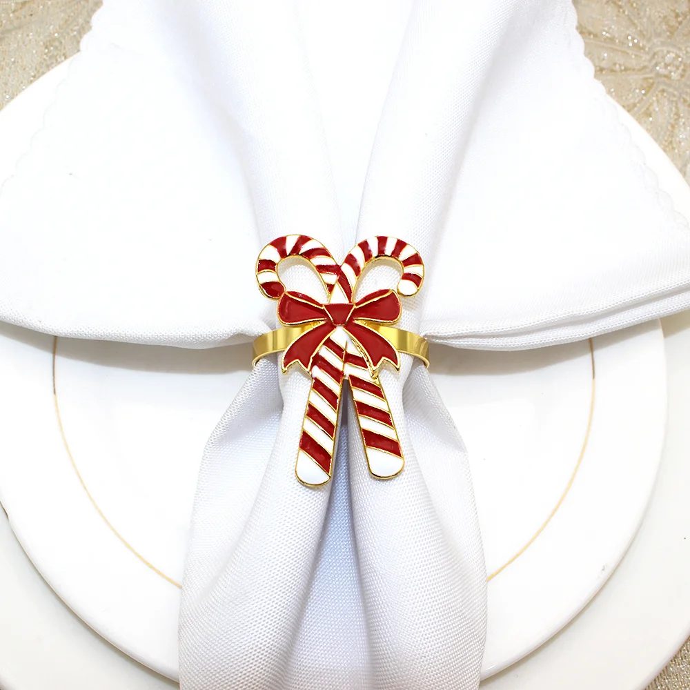 Servilleteros de bastón de caramelo para decoración de mesa, 24 piezas,  lazos, muleta roja y blanca, bastones de caramelo, soporte para boda,  fiesta de Navidad, cena - AliExpress, image size:1000x1000