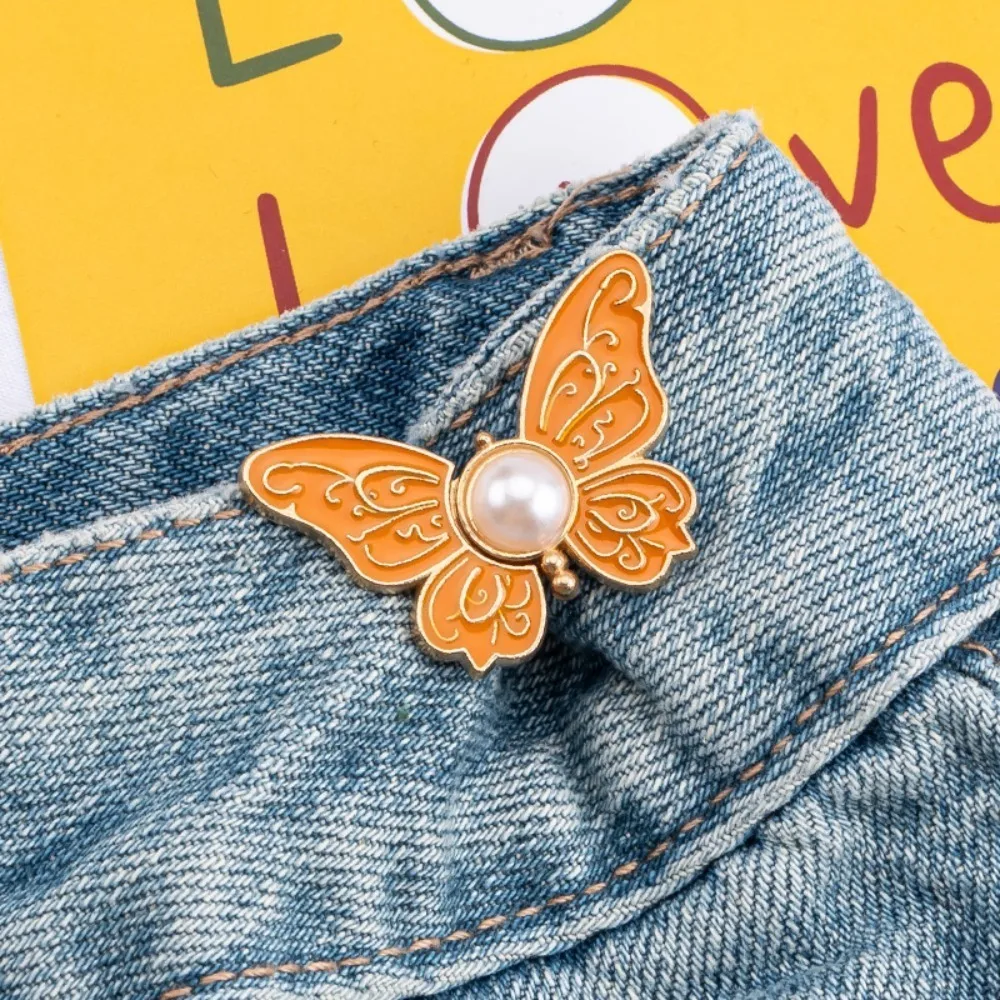 1Pair Butterfly Waist Reducer Clip Adjustable Jeans Button No Sew Detachable Waistband Resizer Magic Tool