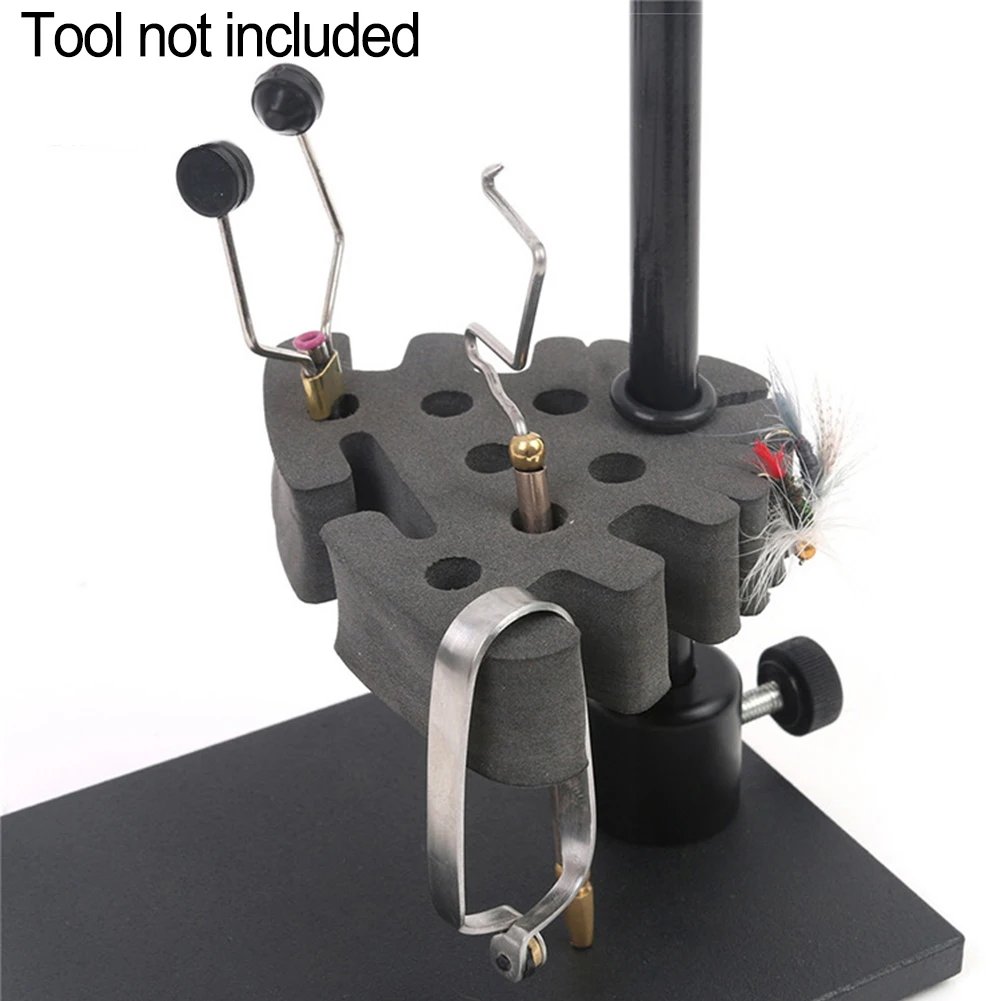 

Fly Tying Vise Tool Holder EVA Organizer Fly Fishing Strapped Tools Tray Soft Foam Tool Tie-down Gears For Scissors Spools Glue