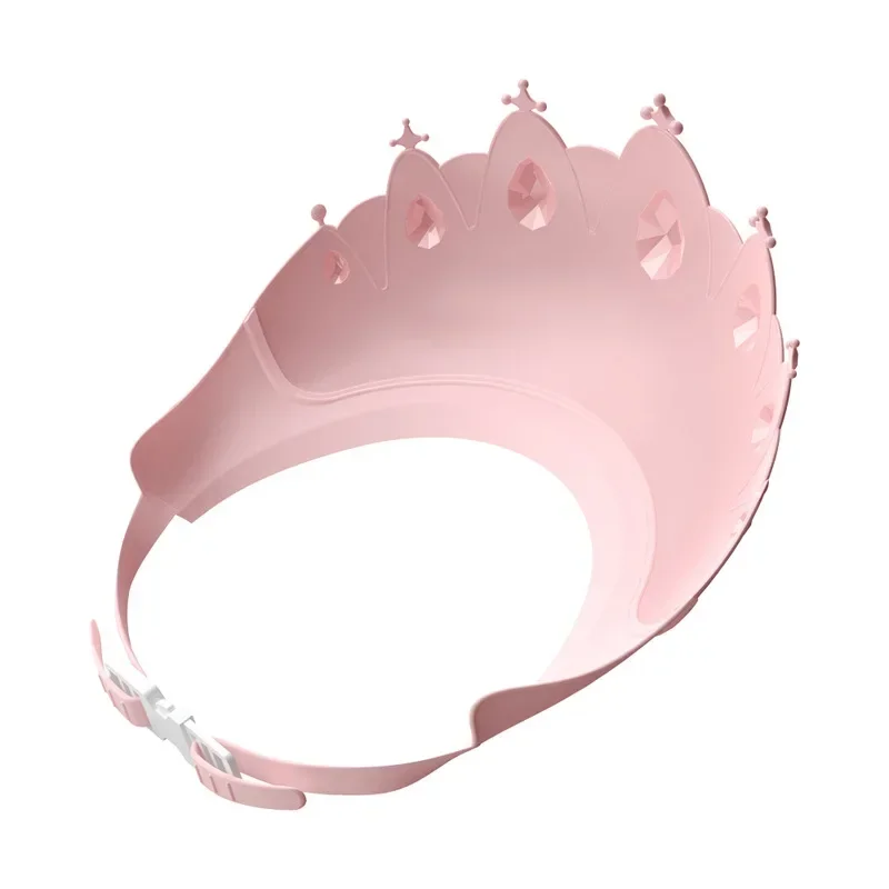 Adjustable Size Children Shampoo Cap Crown Baby Shower Cap Cartoon Bath Visor Infant Hair Shield Ear Protection Waterproof Hat