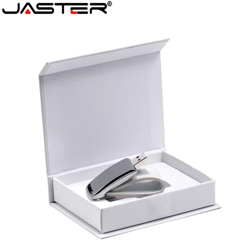 Jaster Pendrive Personalizado Logotipo Personalizado para Usb 2.0 Flash Stick 64gb 32gb 4gb 8gb 16gb em Couro Usb Mais Caixa de Presente Mais de 10 Peças Logotipo