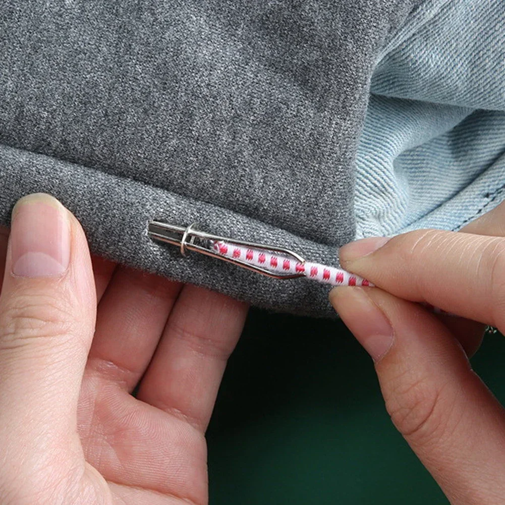 2 Pcs Metal Elastic Band Punching Cross Needle Threading Machine DIY Clothing Clip Sewing Tool Wear-resistant Elastic Clip