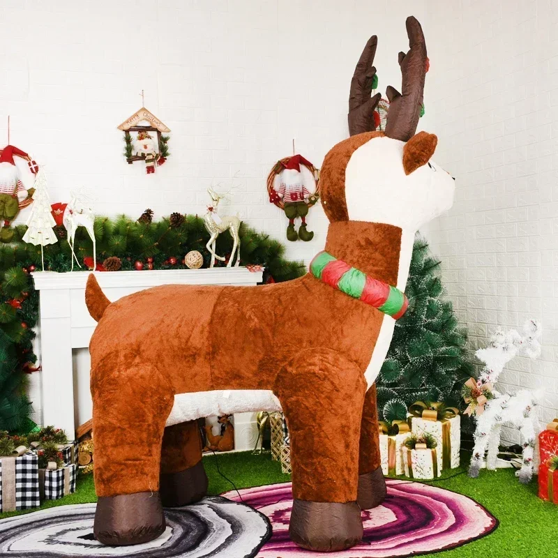 Inflatable Christmas Plush Reindeer Dolls Decoration 5.9ft LED Lights Blow Up Toy Xmas Outdoor Yard Decor for Home Holiday Party 4