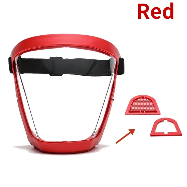 Security protection Transparent full face shield safety glasses Protective Cover WindProof Anti-fog Eye Protection Face Mask Red