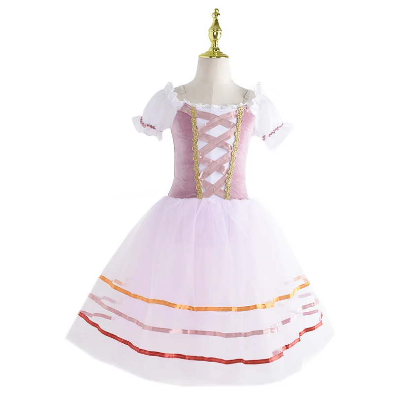 

Classical Short Puff Sleeve Giselle Ballet Costume Adult Women Long Ballet Leotard Dress Professional Tutu Girls Ballet Clothes