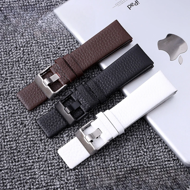 Per Diesel Confortevole Morbido Modello Litchi Cinturino In Vera Pelle Dz4343 Dz4323 Dz7406 Panerai Men 22 24 26Mm Cinturino Per Orologio